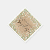 かわいい赤ちゃんの息の水の色の花ボホバプテスマ スタンダードカクテルナプキン (角)