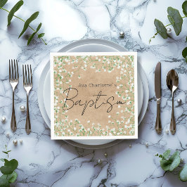 かわいい赤ちゃんの息の水の色の花ボホバプテスマ スタンダードカクテルナプキン