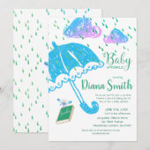 かわいい赤ちゃんの歓迎シャワー 招待状 (正面/裏面)