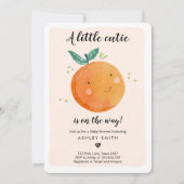 かわいい赤ちゃんの歓迎会　クレメンティン　男女どちらでも 招待状 (正面)