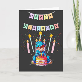 かわいい赤ちゃんの1歳の誕生日 かっこいい少年 カード