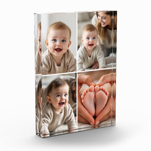 かわいい赤ちゃんの4枚の写真の組み合わせた絵のブロック フォトブロック (左)