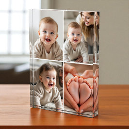 かわいい赤ちゃんの4枚の写真コラージュ ピクチャーブロック フォトブロック