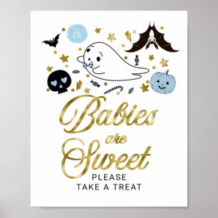 かわいい赤ちゃんはスイートハロウィンベビーシャワーのサイン ポスター