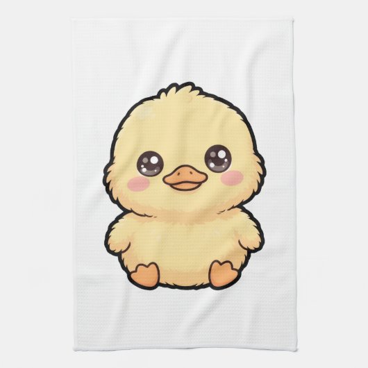 かわいい赤ちゃんアヒルのひよこキッチン タオル (縦)