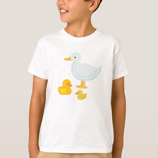 かわいい赤ちゃんアヒルのマスコットデザイン Tシャツ (正面)