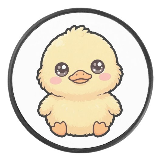 かわいい赤ちゃんアヒルの雛 アイスホッケーパック (正面)
