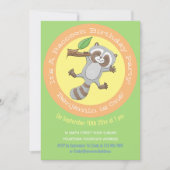 かわいい赤ちゃんアライグマのキャラクターイラスト 1歳 招待状 (正面)