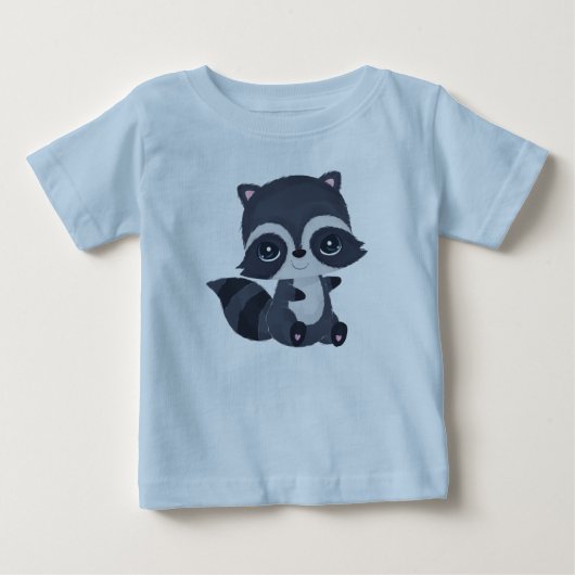 かわいい赤ちゃんアライグマのキャラクター ベビーTシャツ (正面)