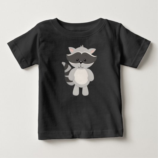 かわいい赤ちゃんアライグマ ベビーTシャツ (正面)