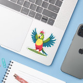 かわいい赤ちゃんインコのキャラクター シール (ノートパソコンとiPhone)