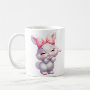 かわいい赤ちゃんウサギのイラスト コーヒーマグカップ