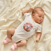 かわいい赤ちゃんウサギのバレンタインハートベビーボディスーツ ベビーボディスーツ