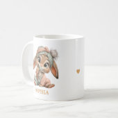 かわいい赤ちゃんウサギ コーヒーマグカップ (正面左)