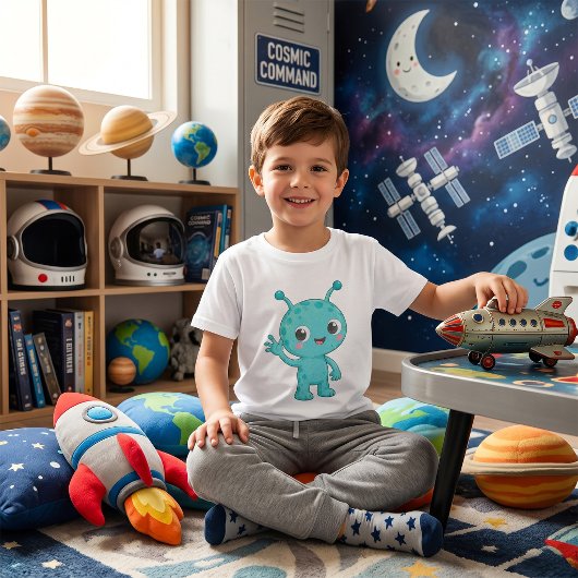 かわいい赤ちゃんエイリアンの宇宙モンスター Tシャツ