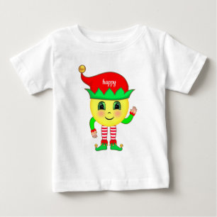かわいい赤ちゃんエルフの幸せな顔 ベビーTシャツ