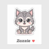 かわいい赤ちゃんオオカミ動物ステッカー シール (シート)