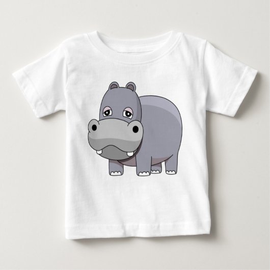 かわいい赤ちゃんカバ ベビーTシャツ (正面)