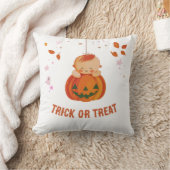 かわいい赤ちゃんカボチャのハロウィン トリックオアトリート クッション (ブランケット)