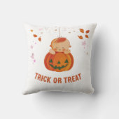 かわいい赤ちゃんカボチャのハロウィン トリックオアトリート クッション (裏面)