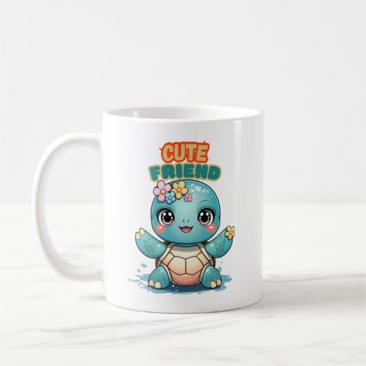 かわいい赤ちゃんカメマグカップ コーヒーマグカップ (左)