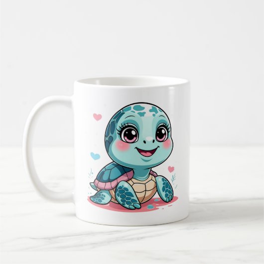 かわいい赤ちゃんカメマグ コーヒーマグカップ (左)