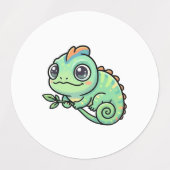 かわいい赤ちゃんカメレオンのラベル ラベル (デザイン1)
