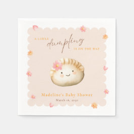 かわいい赤ちゃんガールシャワー途中の小さな餃子 スタンダードカクテルナプキン