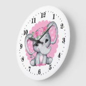 かわいい赤ちゃんガールゾウ ラージ壁時計 (傾斜)