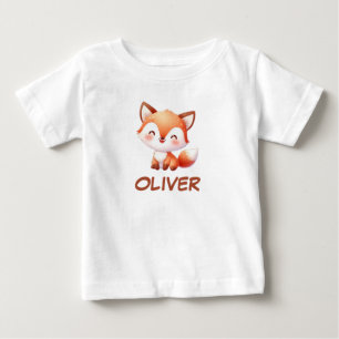 かわいい赤ちゃんキツネ オーダーメイド ベビーTシャツ