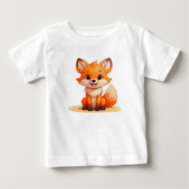 かわいい赤ちゃんキツネ - 子供用Tシャツデザイン ベビーTシャツ