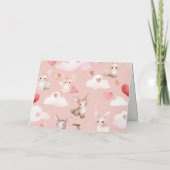 かわいい赤ちゃんキューピッド動物の感謝カード サンキューカード (裏面)