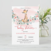 かわいい赤ちゃんキリンが頬を染めた 花  ユーカリの赤ちゃん 招待状 (スタンド正面)