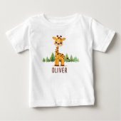 かわいい赤ちゃんキリン ベビーTシャツ (正面)