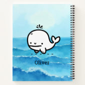 かわいい赤ちゃんクジラ - キュートな海洋生物ラインアート ノートブック (裏面)