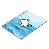 かわいい赤ちゃんクジラ - Kawaii 海の生き物 ラインアート ノートブック (左側)