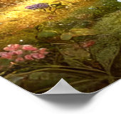 かわいい赤ちゃんクマと花の enchanted forest | ポスター (角)