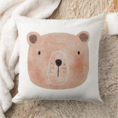 かわいい赤ちゃんクマのぬいぐるみ アニマルプリント サファリ ピンク クッション (ブランケット)