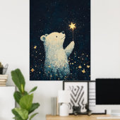 かわいい赤ちゃんクマのベビーサークル 子供部屋 プリント (ホームオフィス)