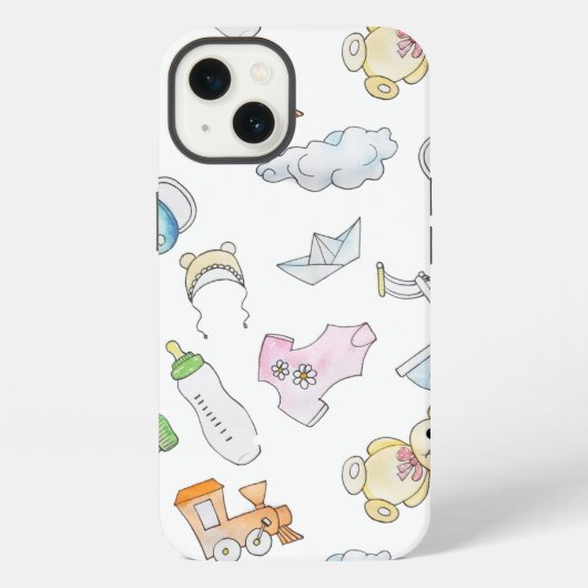 かわいい赤ちゃんグッズ iPhoneケース (裏面)