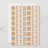 かわいい赤ちゃんサファリ動物 招待状 (裏面)