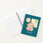 かわいい赤ちゃんサルが本を読む朝の名前子供 ノートブック (内部)