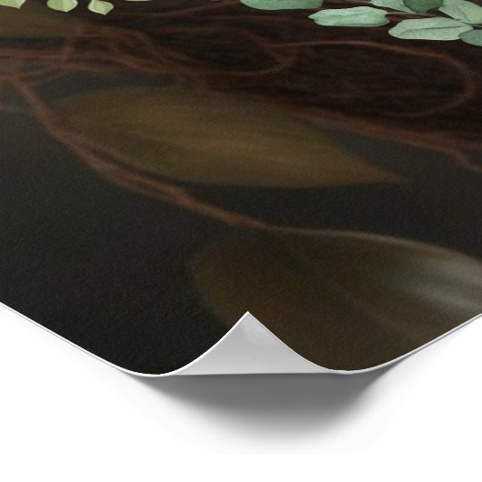 かわいい赤ちゃんサルが黄色の花の木に座っている ポスター (角)