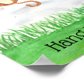 かわいい赤ちゃんサル 頑張って!名言 保育園 ポスター (角)