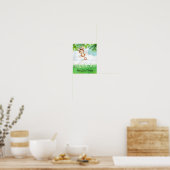 かわいい赤ちゃんサル 頑張って!名言 保育園 ポスター (キッチン)