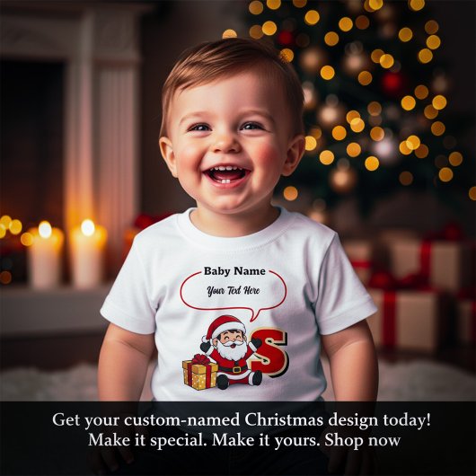かわいい赤ちゃんサンタのオリジナルTシャツ 