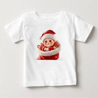 かわいい赤ちゃんサンタ - 魅力的なカワイイ クリスマスギフト ベビーTシャツ