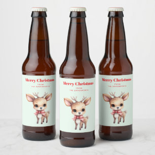 かわいい赤ちゃんシカのイラスト ビールラベル
