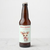 かわいい赤ちゃんシカのイラスト ビールラベル (正面)