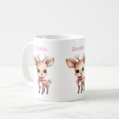 かわいい赤ちゃんシカのキャラクターイラスト コーヒーマグカップ (正面左)